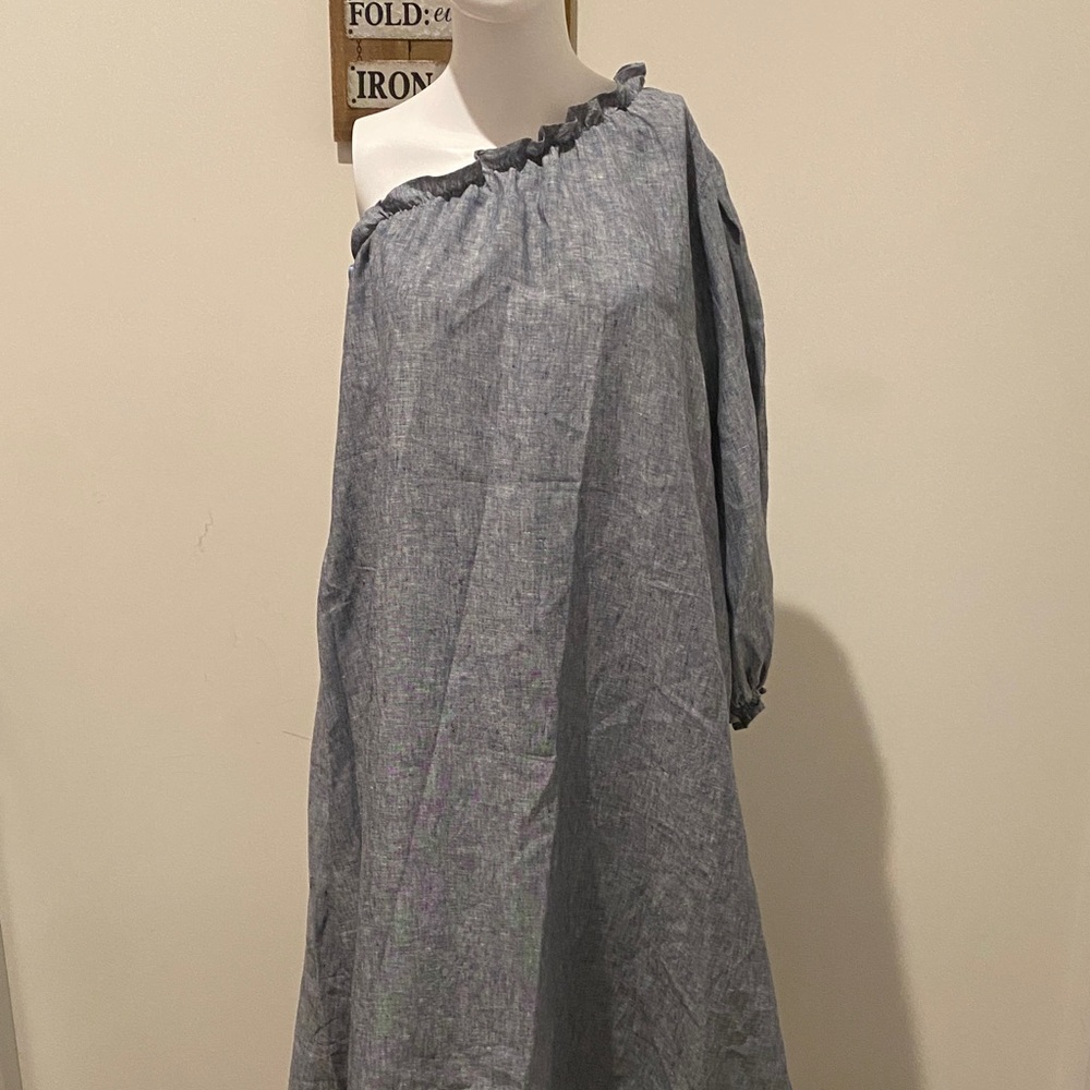 Chic One-Shoulder Gray Pajama Dress